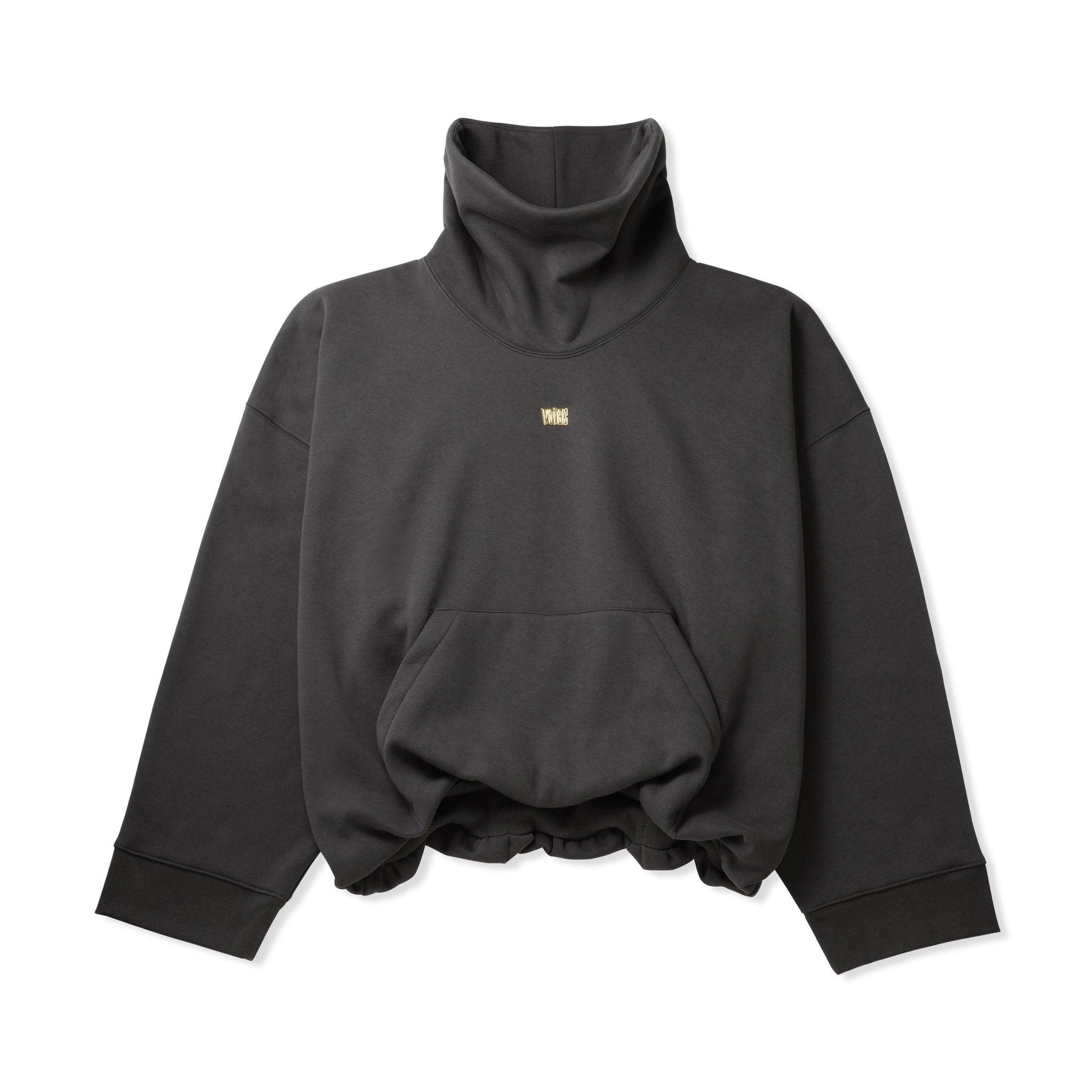 VOiCE GOLD PLATE HIGH NECK SWEAT SHIRT CHARCOAL GREY