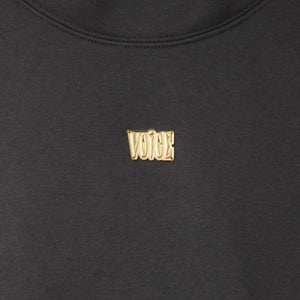 VOiCE GOLD PLATE HIGH NECK SWEAT SHIRT CHARCOAL GREY